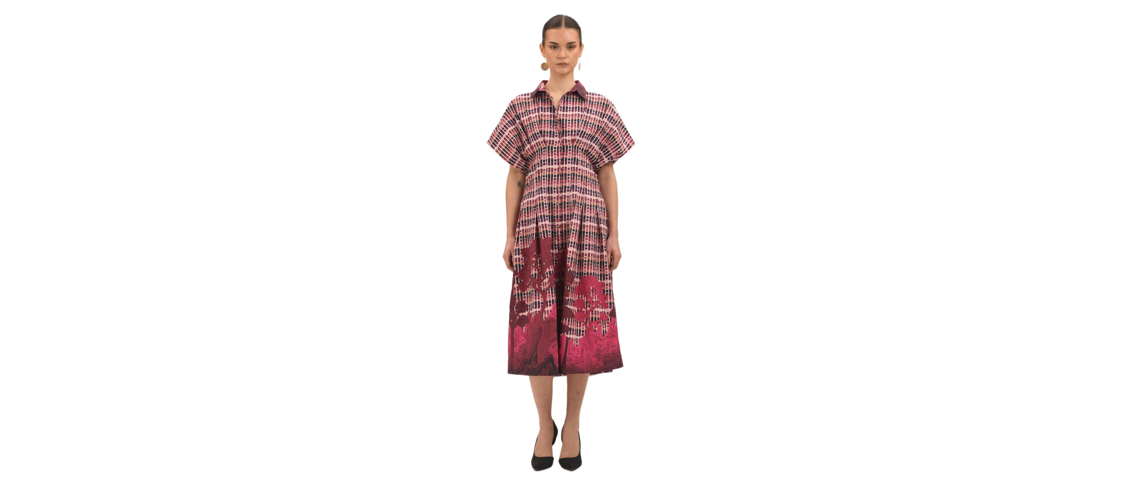 Celina Moon Women's Tartan Midi Dress