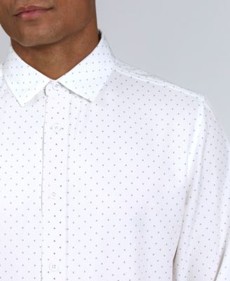 Men's Slim-Fit Performance Stretch Printed Button-Down Shirt 