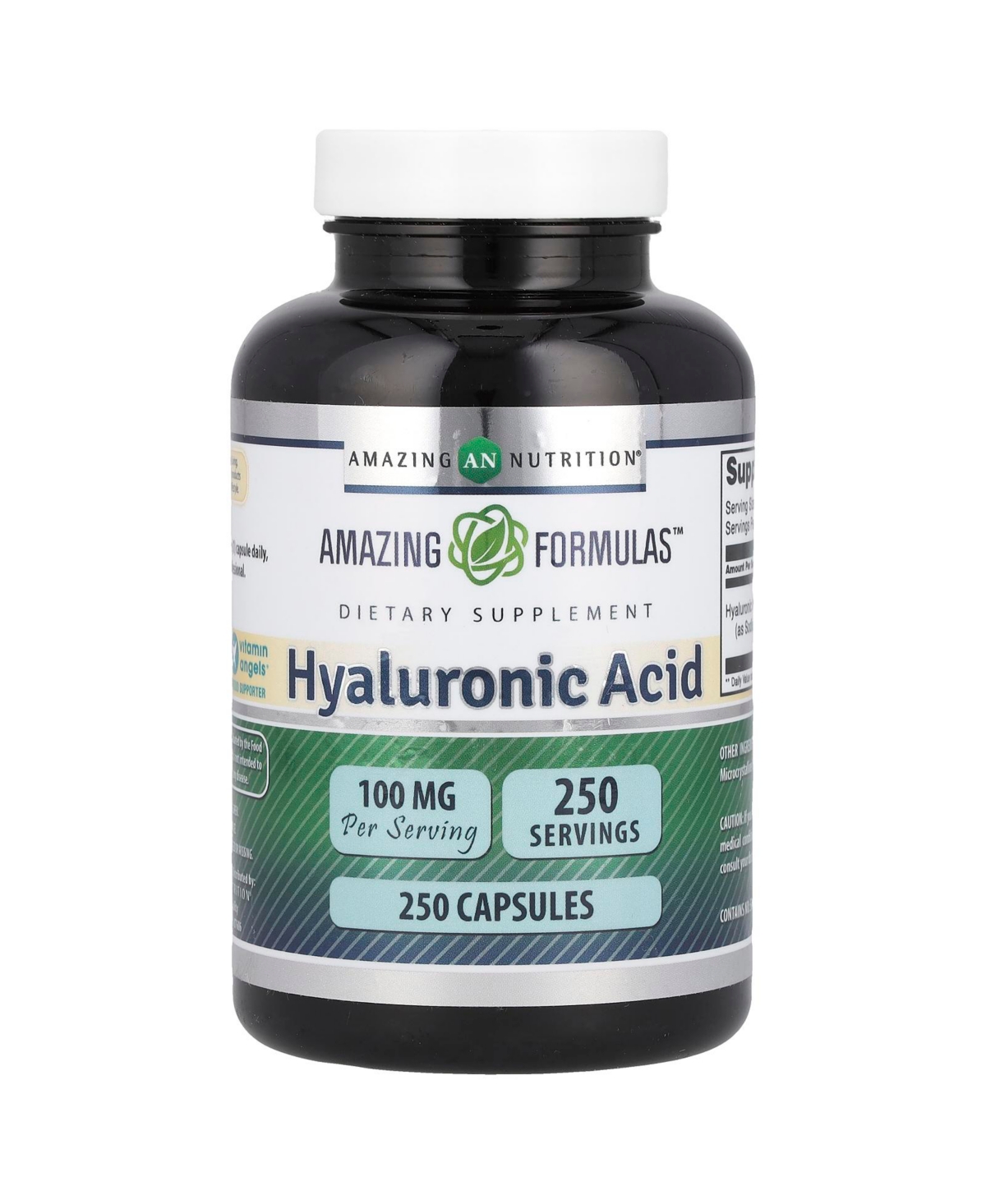 Amazing Nutrition Amazing Formulas Hyaluronic Acid 100mg Capsules Supplement | Non Gmo | Gluten Free | Made