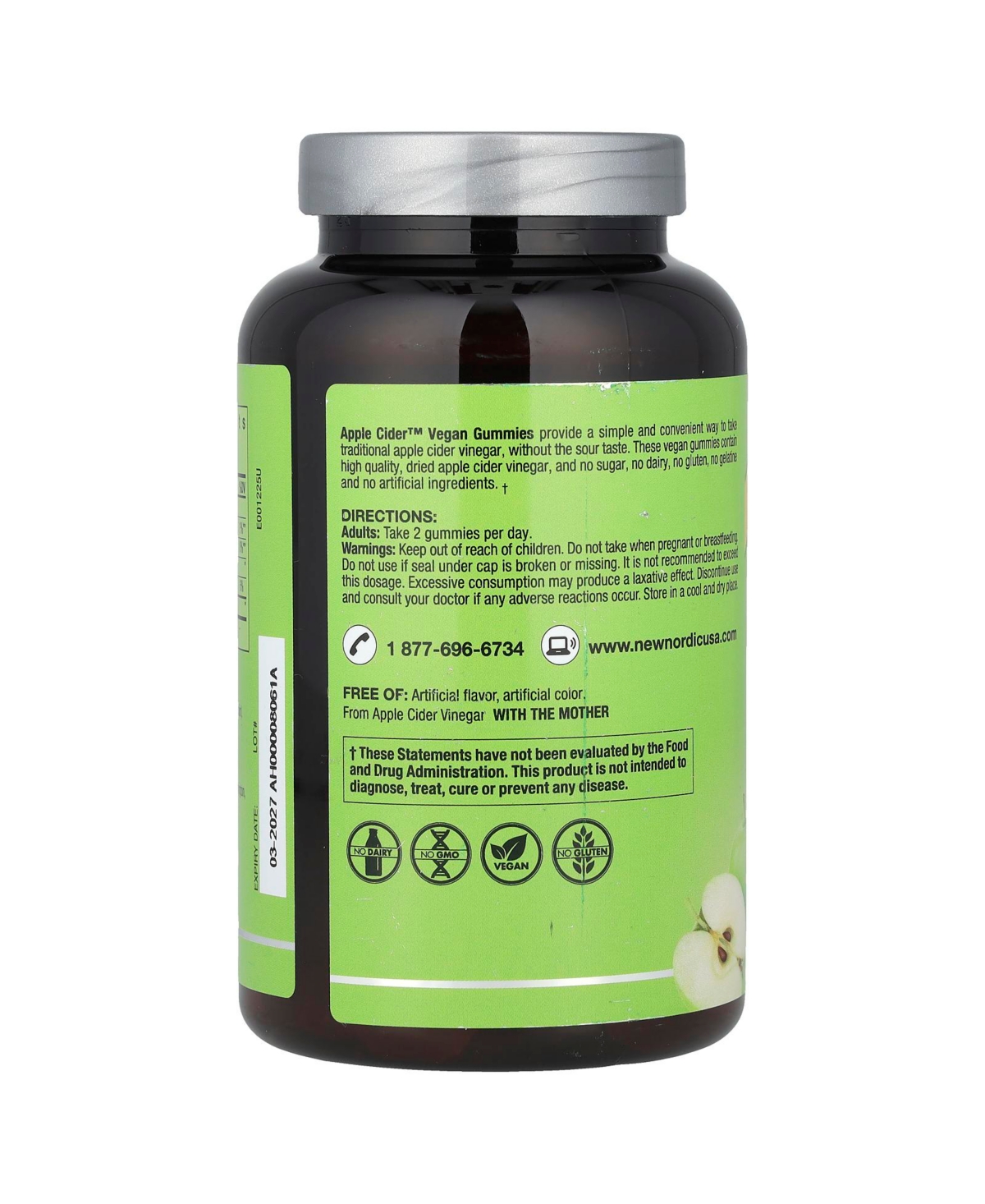 New Nordic Apple Cider Gummies | Nutrition Chewable Acv Wellness Supplement | No Vinegar Taste |