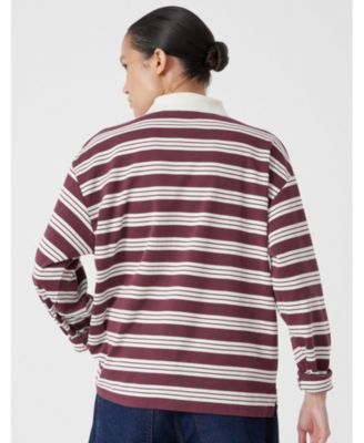 Women's Cotton Striped Polo Top
