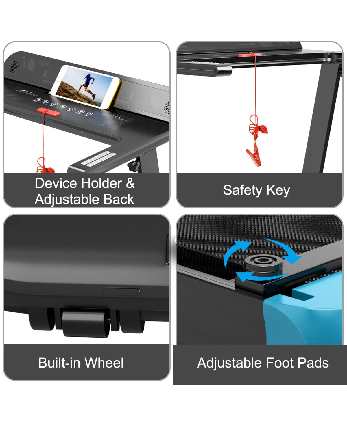 Skonyon Folding Electric Compact Walking Treadmill with App Control Speaker