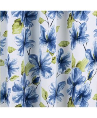 RT Designer Collection April Printed Blackout Luxurious Decorative Grommet Curtain Panel 54" x 84" Blue