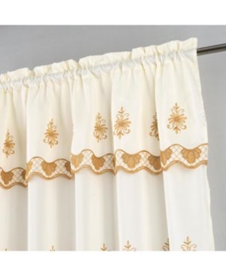 Donna Macrame Construction 3" Rod Pocket Curtain Panel 54" x 90" Beige/Gold