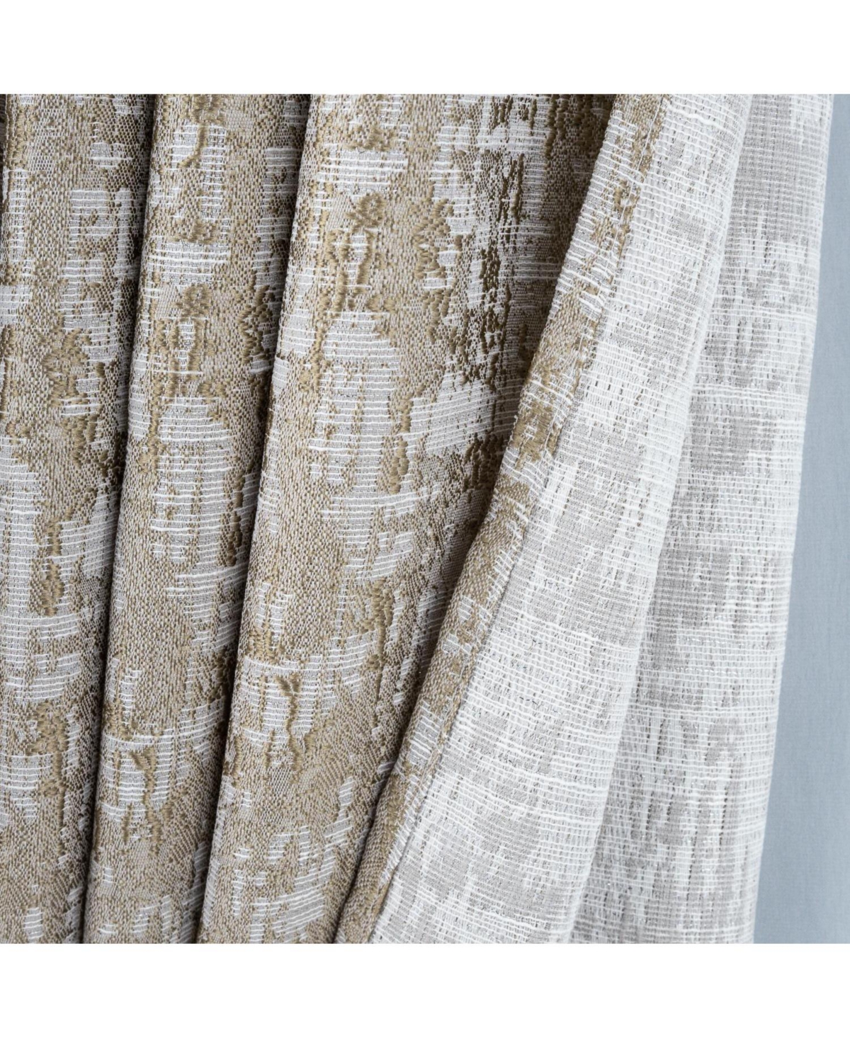 Rt Designer Collection Cambridge Jacquard 2 Pack Luxurious Modern Design Curtain Panel 36" x 84" Taupe