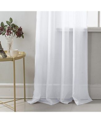 RT Designer Collection Celine Sheer Luxurious Modern Design Curtain Panel 54" x 84" White
