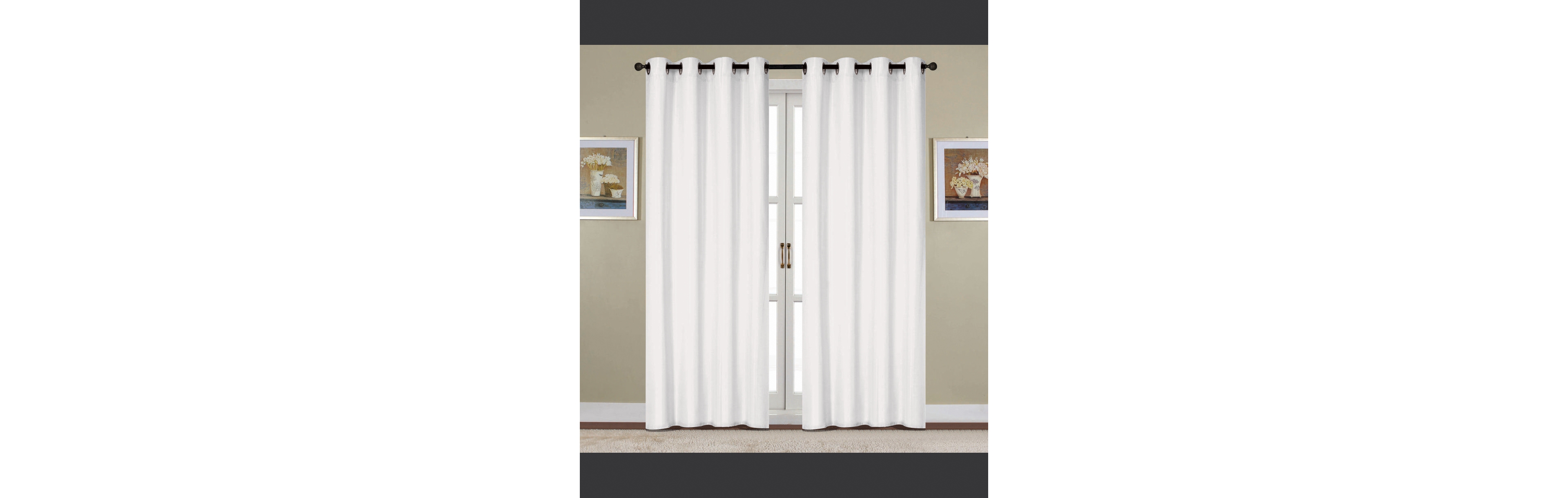 Rt Designers Collection Kennedy Room Darkening Grommet Curtain Panel White