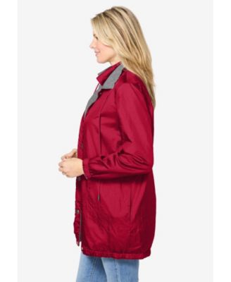 Plus Size Fleece Nylon Reversible Jacket