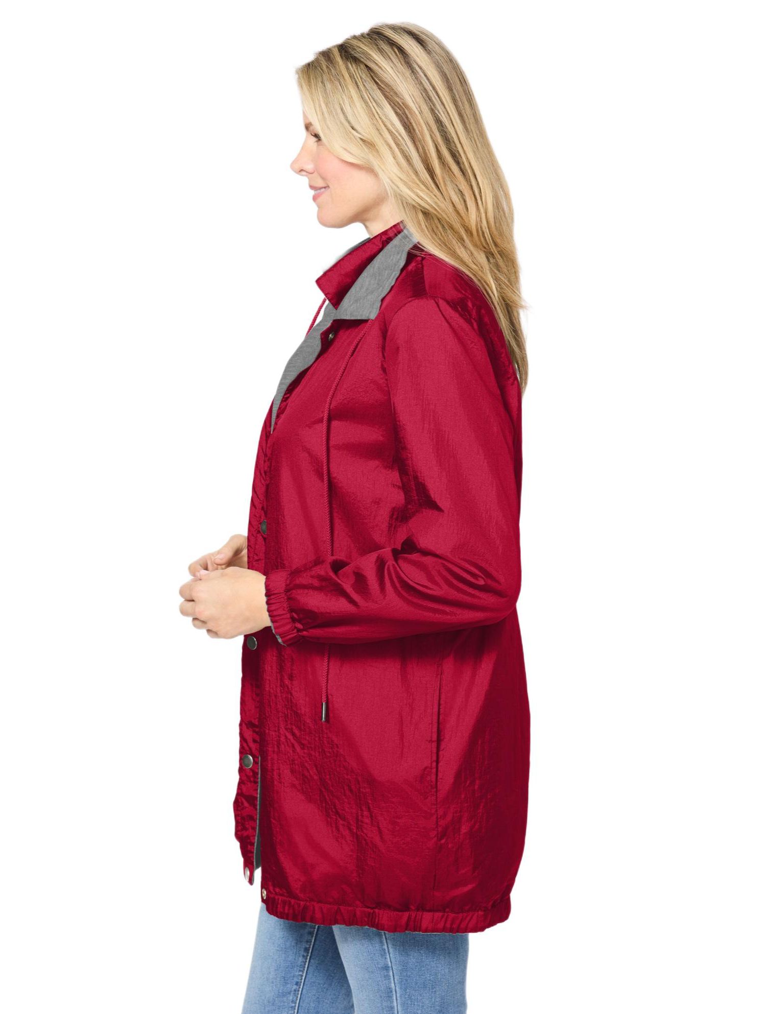 Plus Size Fleece Nylon Reversible Jacket