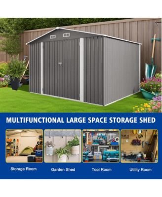Streamdale 10x8 FT Metal Outdoor Storage Shed - Gray