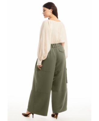 Women's June + Vie High-Rise Wide-Leg Cargo Pants