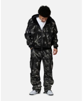 Men's Double Denim Hood Bomb Jacket