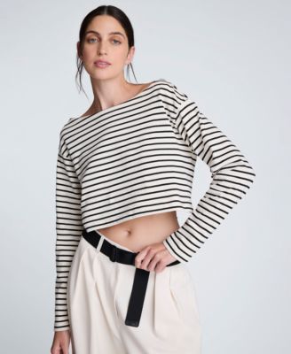 Kenneth Cole - Women's Striped Cropped Top