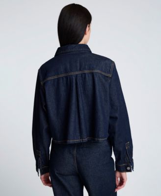 Women's Long-Sleeve Cropped Denim Jacket