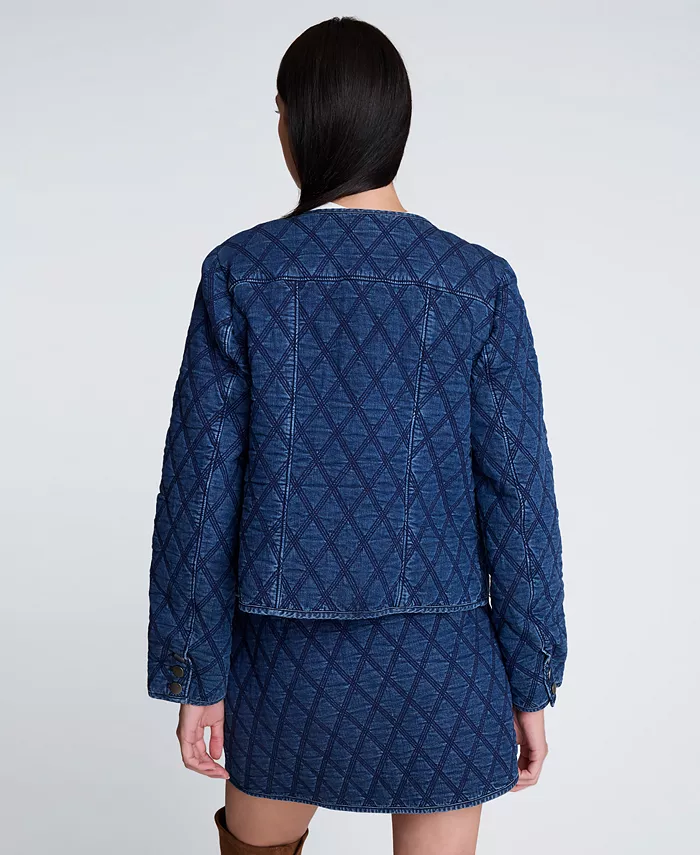 Women's Quilted Collarless Jacket - thumbnail 5