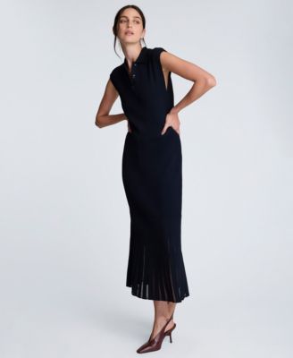 Women's Polo Neck Sweater Midi Dress