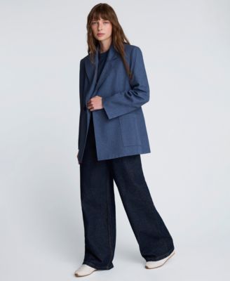 Women's Textured Pinstriped Long-Sleeve Jacket