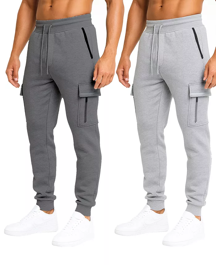 Men's Slim-Fit Tech Fleece Cargo Jogger Pants, 2-Pack - thumbnail 4