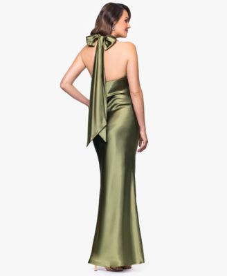 Women's Halter-Neck Sleeveless Satin Gown 
