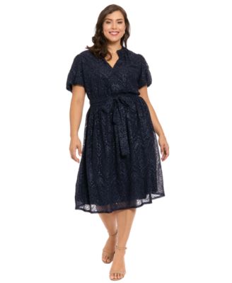 Plus-Size Cap-Sleeve Midi Dress