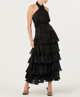 Women's Adamaris Crossover Halter Neck Tiered Ball Gown