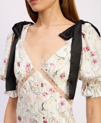 Women's V-Neck Short-Sleeve Midi Dress