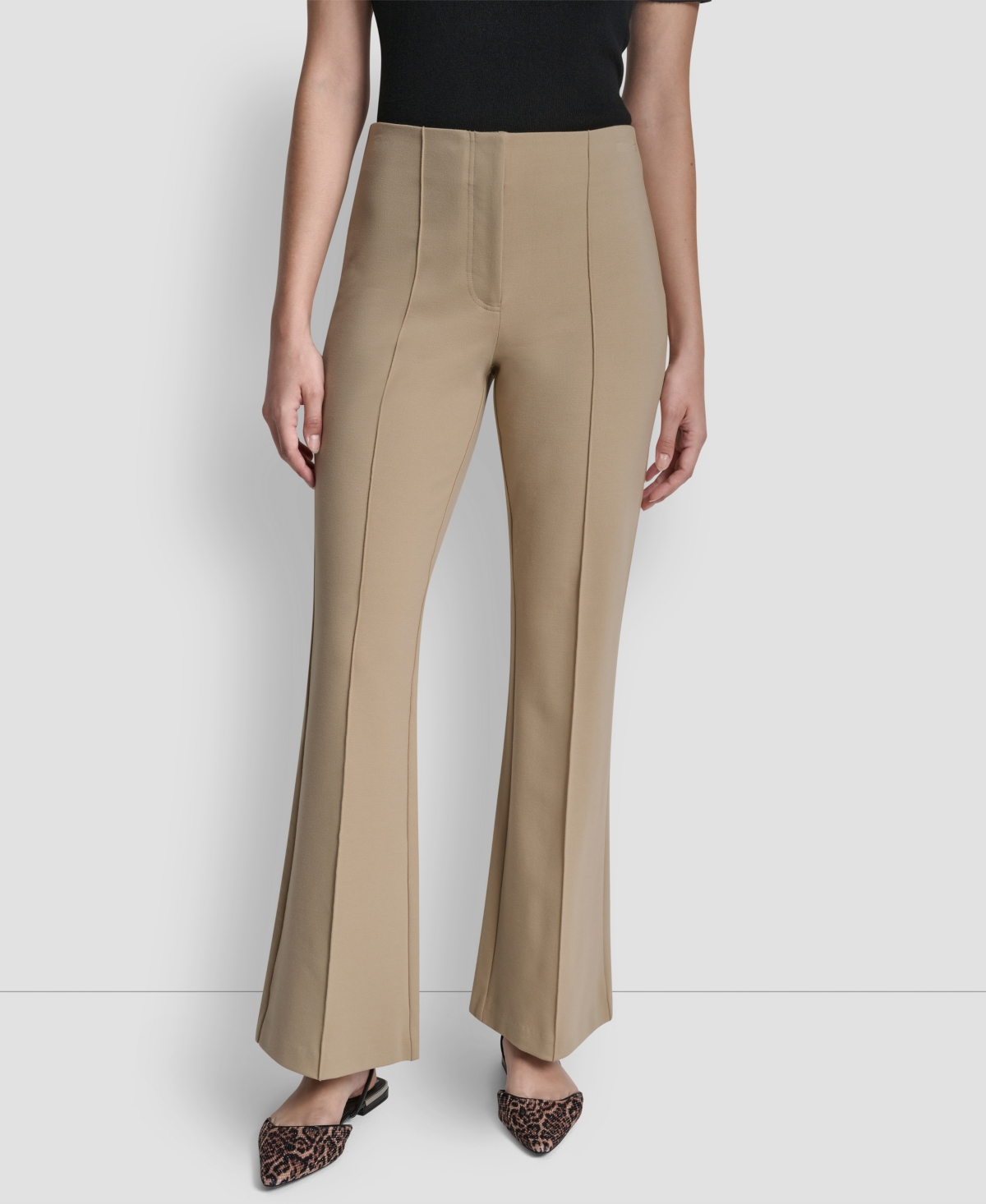 Dkny Women's Front Seam Flare Leg Pants In Brown