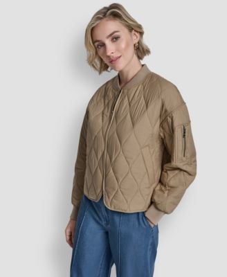 Women's Front Zip Quilted Bomber Jacket