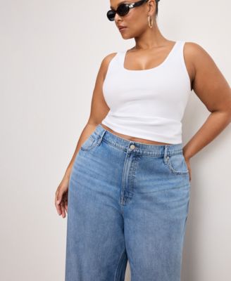 Women's Mid-Rise Wide-Leg Jeans