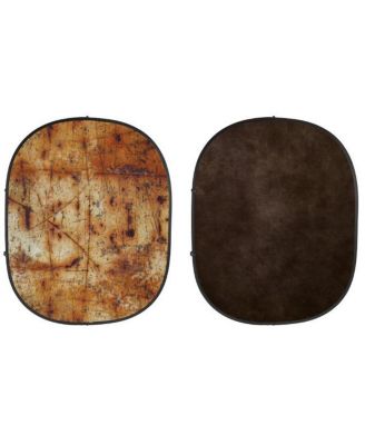 5x7' Collapsible Backdrop with 8' Aluminum Stand, Brown/Industrial Grunge