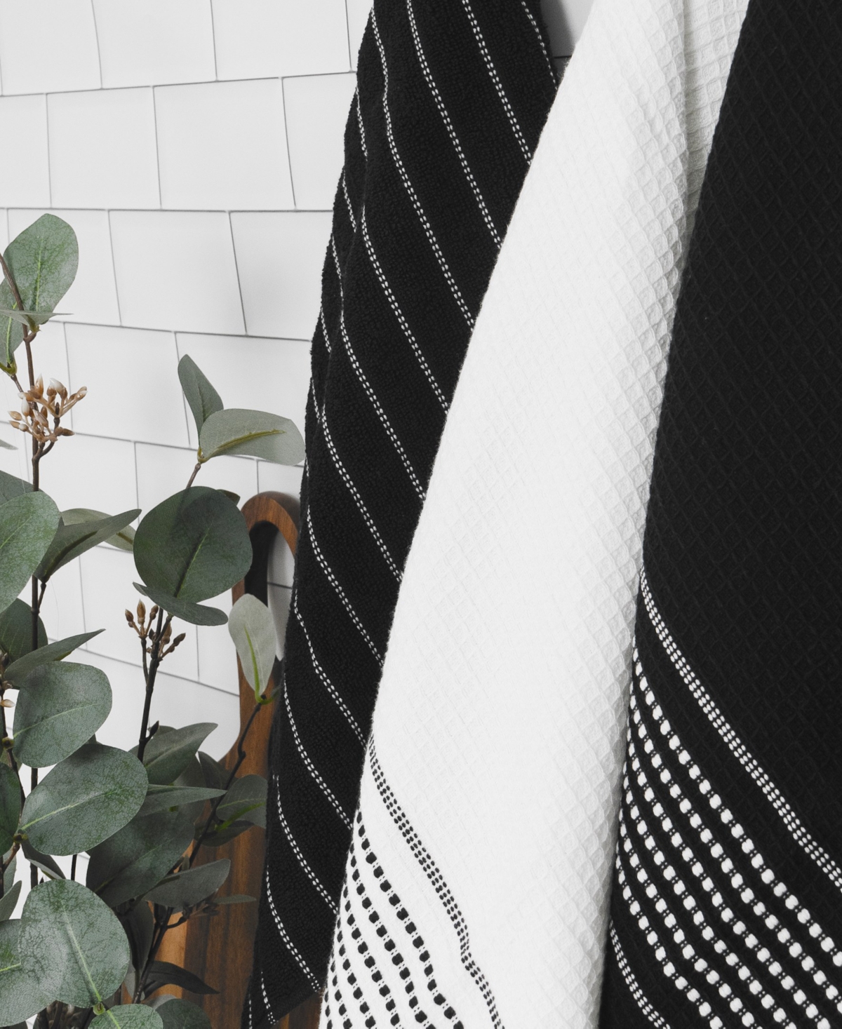 All-Clad Skipping Stripe Wave Cotton Kitchen Towels, Set of 4