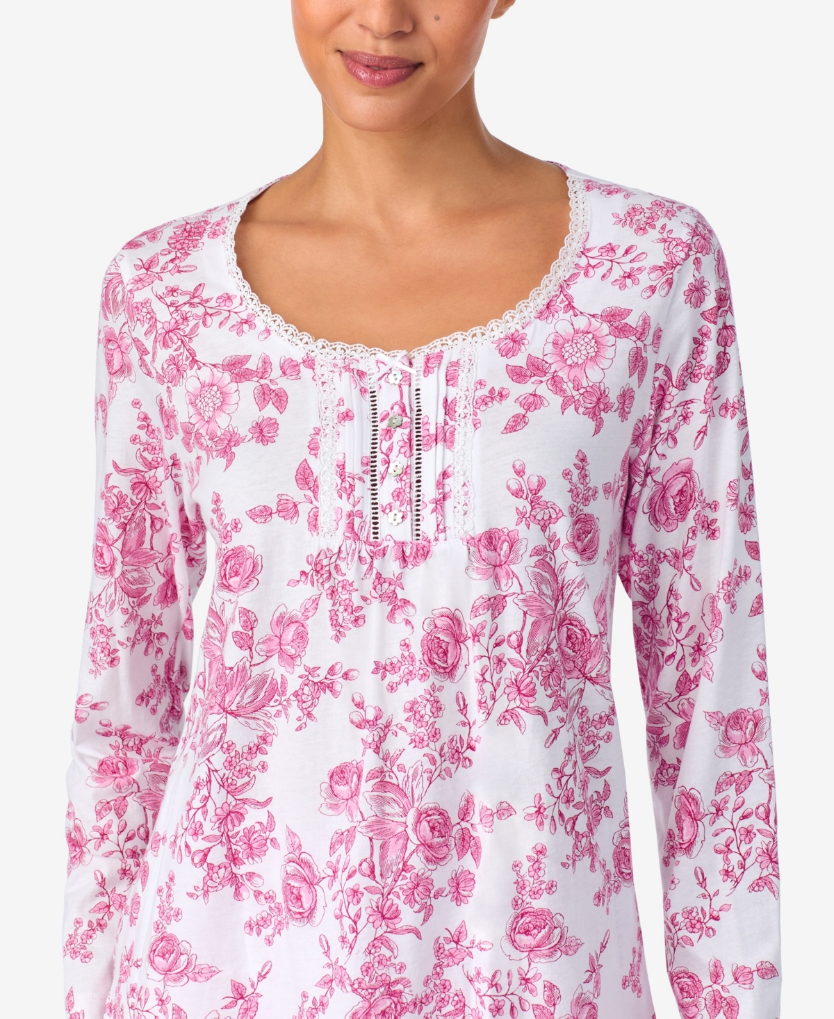 Aria Sleepwear Brushed Cotton Long Sleeve Pant Pj Set In Multi