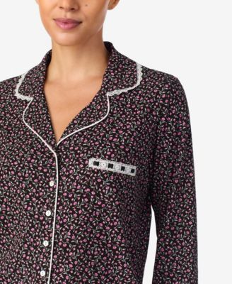 Sleepwear Brushed Cotton Notch Collar Pant PJ Set