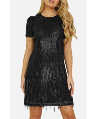 Women's Dripping Sequin Tunic Dress