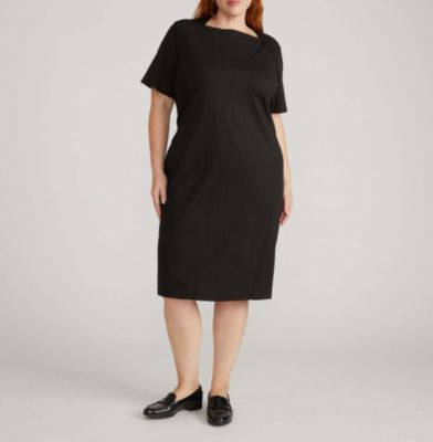 Women's Plus Size Envelope Neck Ponte Dress