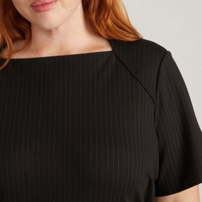 Women's Plus Size Envelope Neck Ponte Dress