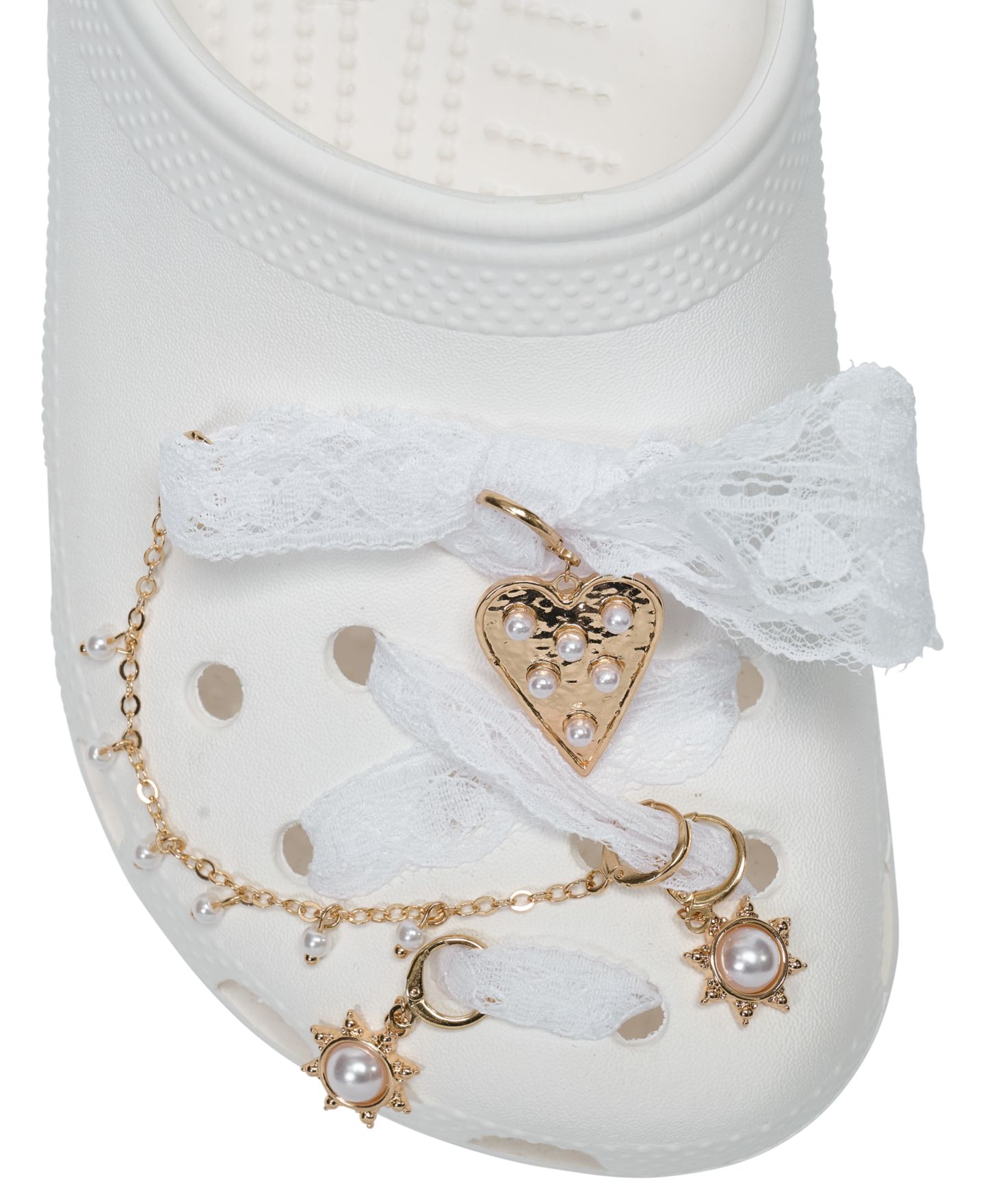 Аксессуары Crocs Jibbitz Laces and Faux Pearl Charms Kit, цвет: Белый / Разноцветный — фото 2