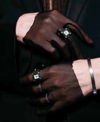 Women's x Dalmata Time Ring Emerald Crystals and Stainless Steel Expandable Ring Watch, 15mm