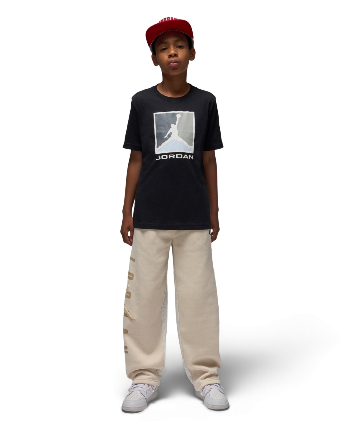 Jordan Big Boys Flight Essentials Boxed Logo 3.0 T-Shirt