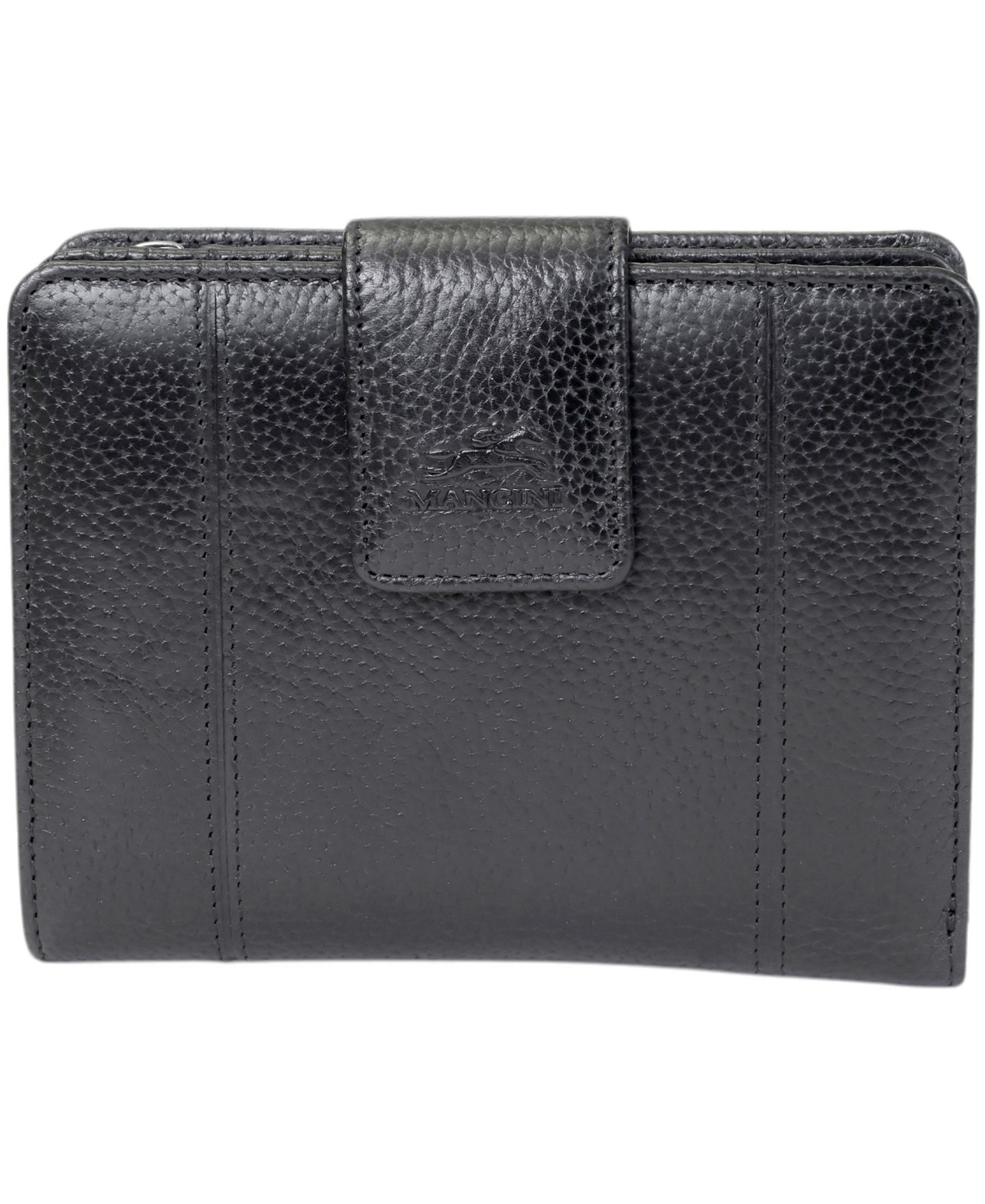 Женский клатч Mancini Fifth Avenue RFID Secure Zipper Clutch, цвет: Чёрный — фото 1