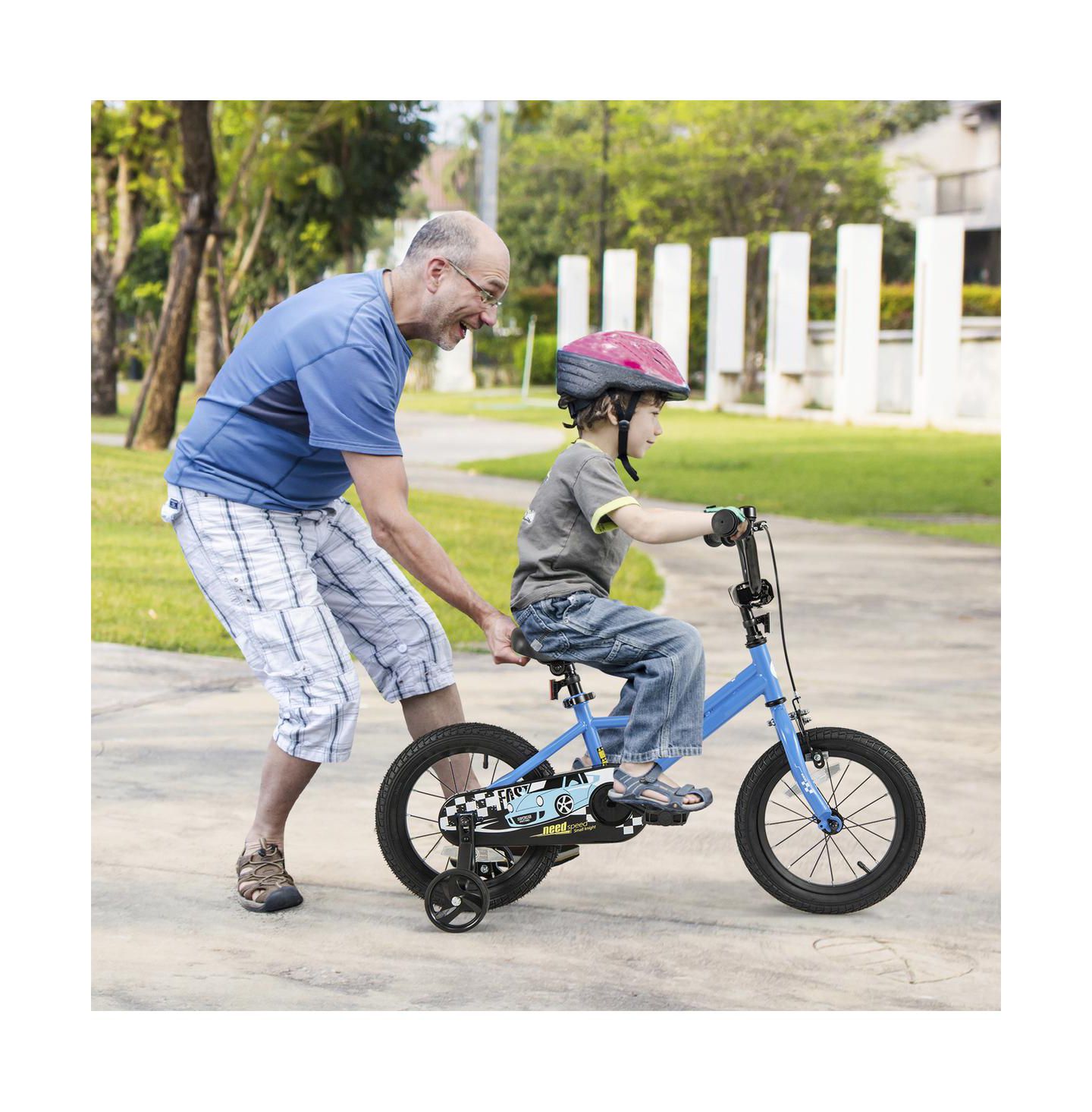 Детская игрушка SUGIFT 14 Inch Kids Bike with Removable Training Wheels Ages 3-5, цвет: Синий — фото 2