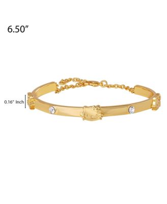 Station Bracelet, Gold-Tone, Crystal Accents