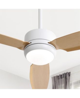 46-inch Modern White 3-blade Ceiling Fan with LED Light with Six-speed Remote Control