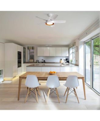 42-inch Modern White 5 - Blade Ceiling Fan With Remote Control and Light Kit