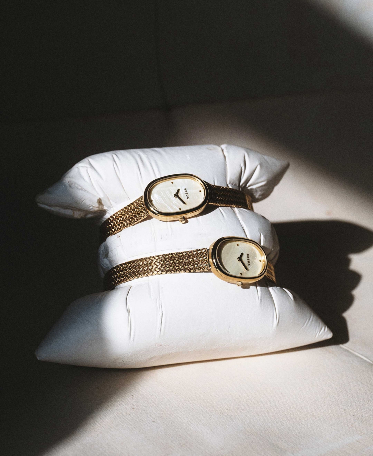 Breda Women's 'Jane Tethered' Gold Mesh Bracelet Watch, 23mm