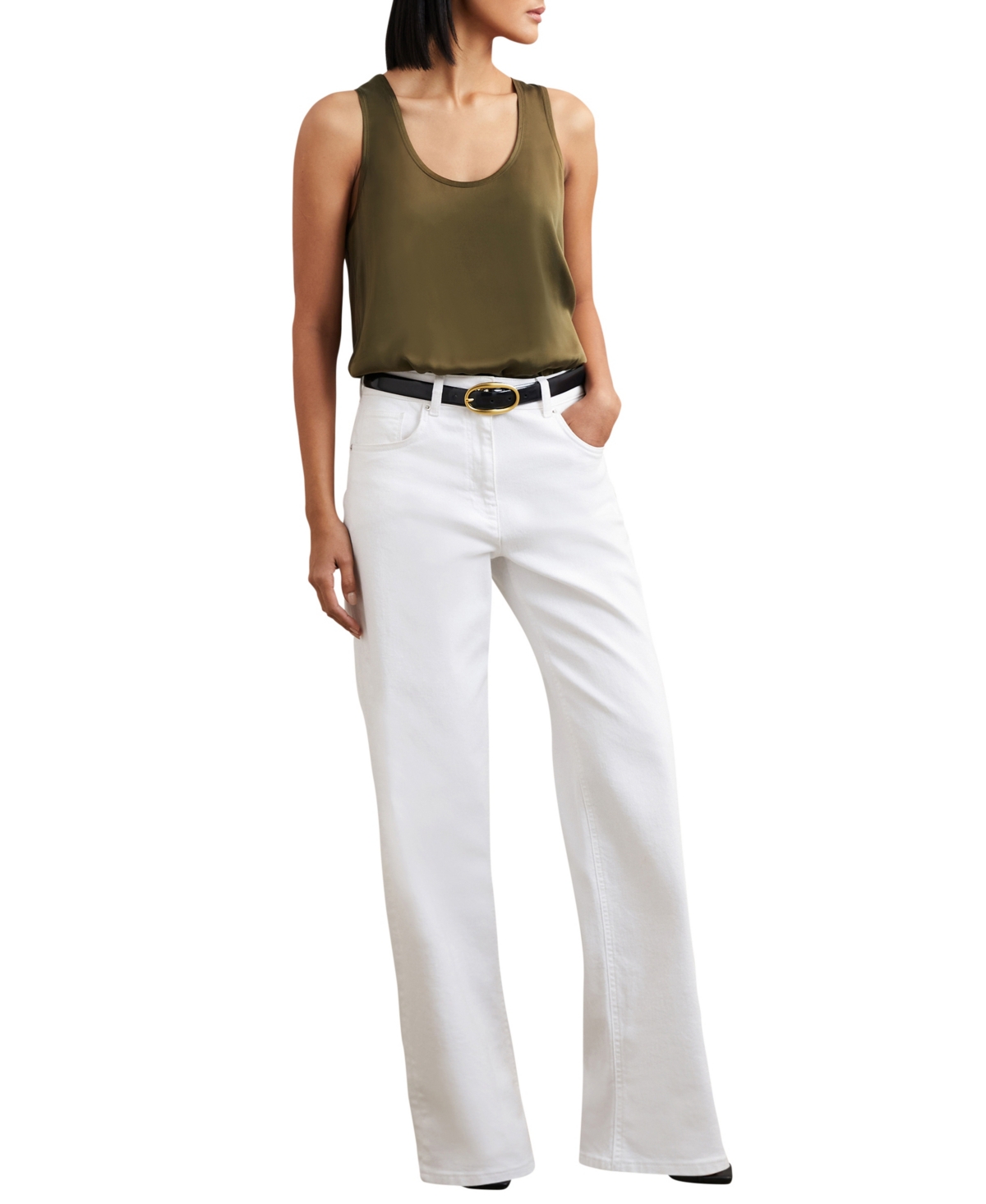 Reiss Women's Silk-Front Cami Top