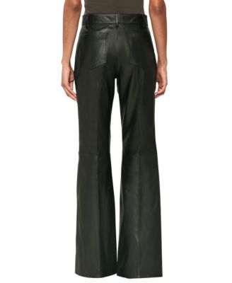 Women's Leather High-Rise Flared Pants