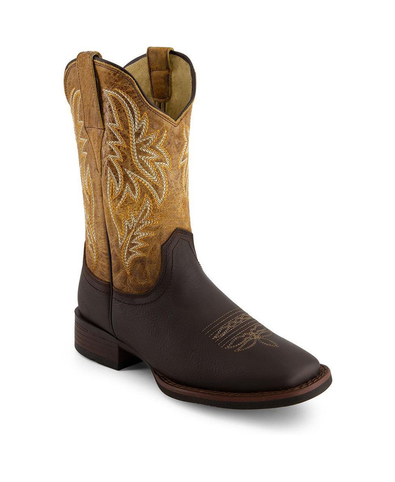 Men's Leather Cowboy Boots Bicolor