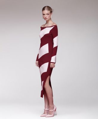 Women's Off-The-Shoulder Midi Sweater Dress