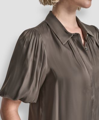 Women's Short-Sleeve Park Satin Top